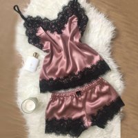 ✨ Елегантна дамска пижама - топ и къси панталонки - различни цветове, снимка 14 - Нощници - 38484102