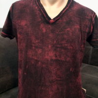 Мъжка тениска AFFLICTION Standard Series (стандартна серия) Burgundy Red Distressed Lava Wash S Smal, снимка 5 - Тениски - 25983043