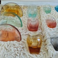 Бохемия чаши в куфар чешко цветно стъкло , снимка 10 - Антикварни и старинни предмети - 27748661