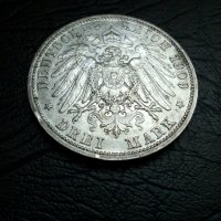 3 марки 1909 година Германия сребро, снимка 3 - Нумизматика и бонистика - 40121274