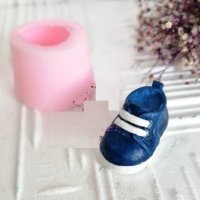 3D бебешка детска обувка буйка пантофка силиконов молд форма калъп гипс фондан свещ декор, снимка 1 - Форми - 40315324