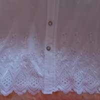 Копринена блуза с бродерия, снимка 2 - Блузи с дълъг ръкав и пуловери - 43364786