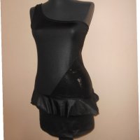 Еластична черна рокля с едно рамо , снимка 3 - Рокли - 28754706