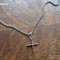 Лот сребърен кръст и синджир, снимка 3 - Колиета, медальони, синджири - 28583924