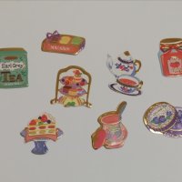 Малки скрапбук стикери tea time декорация планер - 8 бр/комплект 