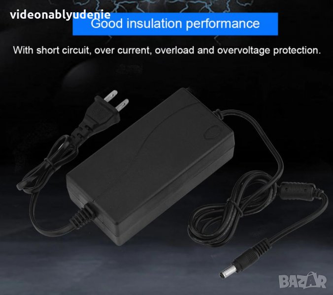 Универсално CCTV POE Зарядно 48V(54.6V) 2A Захранващ Адаптер Видеонаблюдение Захранване за IP Камери, снимка 1