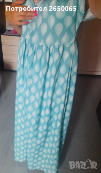 Дълга рокля тюркоаз М/L размер , снимка 1