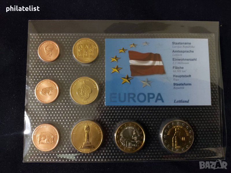 Пробен евро сет - Латвия 2006 , снимка 1
