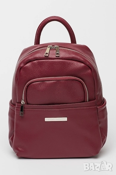 Antonia Moretti Кожена раница с двупосочен цип , снимка 1