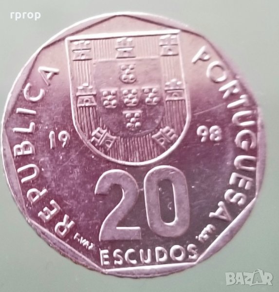 Монета. Португалия. 20 ескудос . 1998 година., снимка 1