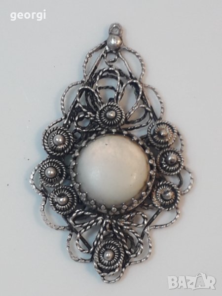 Сребърен медальон филигран, снимка 1