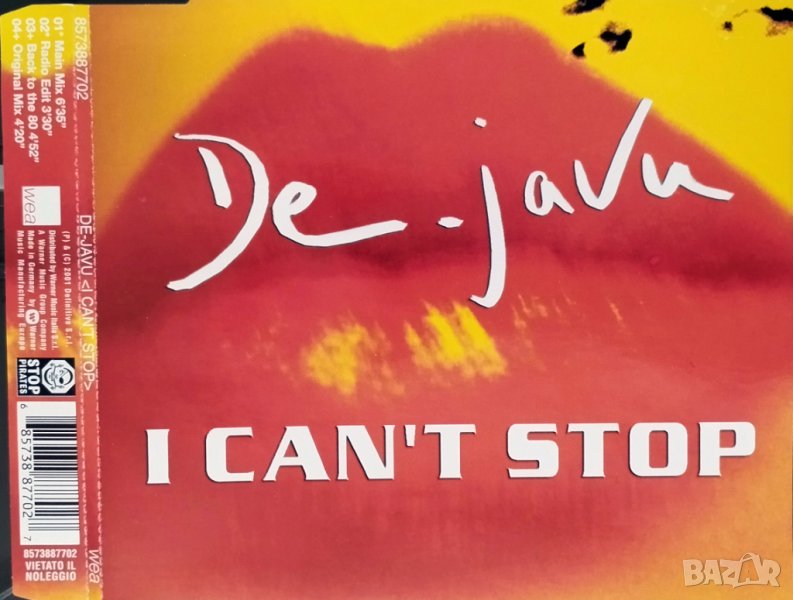 DE-JAVU - I Can't Stop - Maxi Single CD - оригинален диск, снимка 1