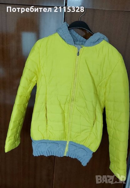 Зимно яке с плетена качулка, снимка 1