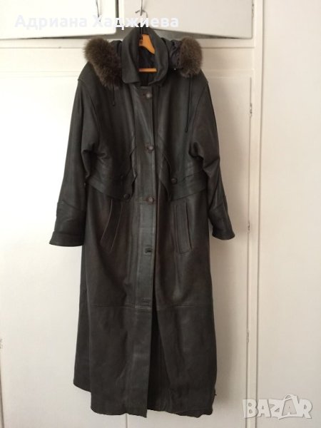 Продавам дълго дамско кожено палто - L, снимка 1