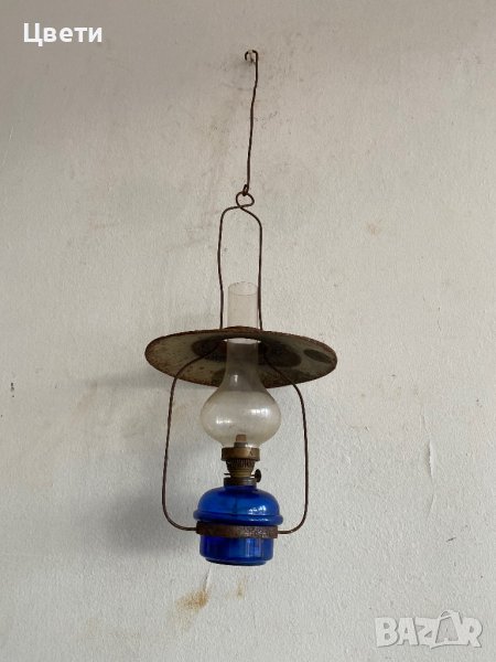 Ретро газена лампа със син резервоар, снимка 1