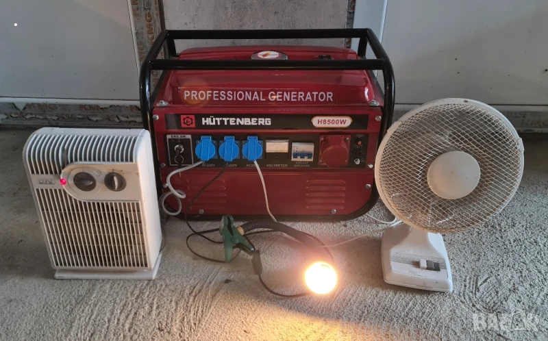 Генератор агрегат немски Huttenberg Н8500w бензинов двигател 8.5 kw 380 волта и 3х 220 волта, снимка 1