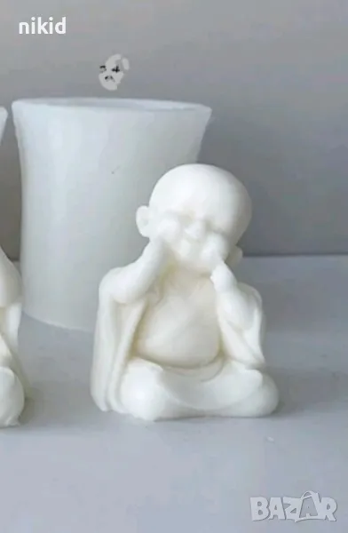 3D Буда дете силиконов молд форма фондан шоколад гипс смола свещ сапун, снимка 1