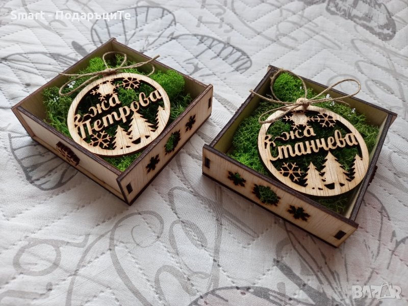 Коледен подарък за лекар, учител, приятел с име и скандинавски мъх , снимка 1