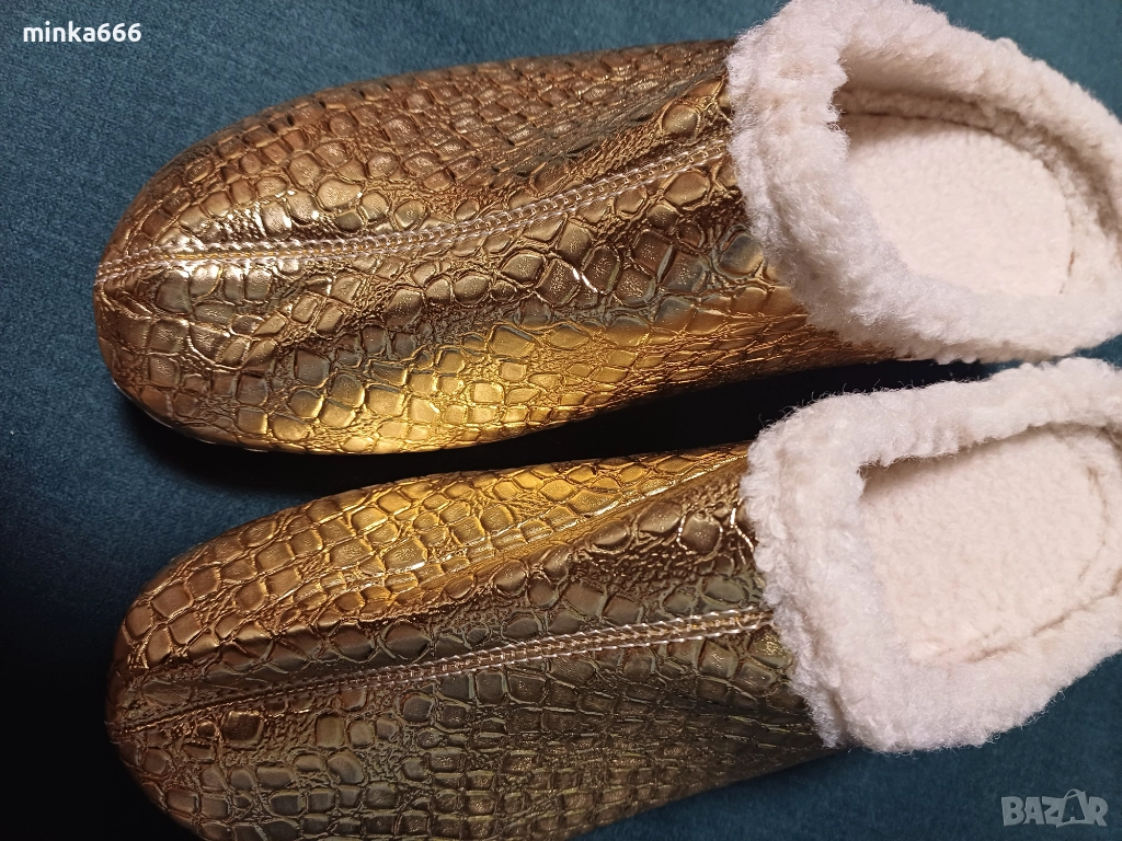 Красиви дамски чехли с пух, снимка 1