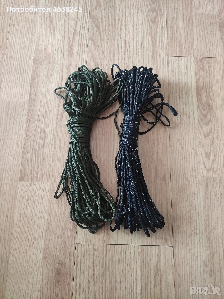 паракорд въже " 2 броя " + нож + фенер : 60 лв, снимка 1