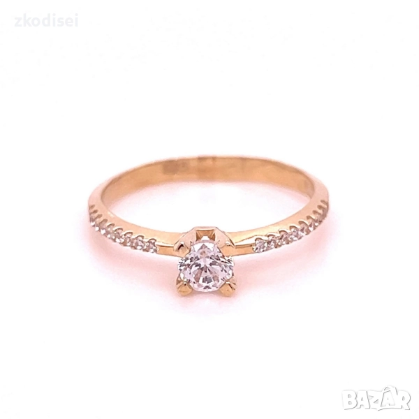 Златен дамски пръстен 1,89гр. размер:56 14кр. проба:585 модел:34401-4, снимка 1