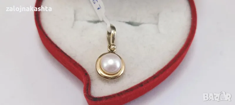 Златна висулка с перла-1,40гр/14кр, снимка 1
