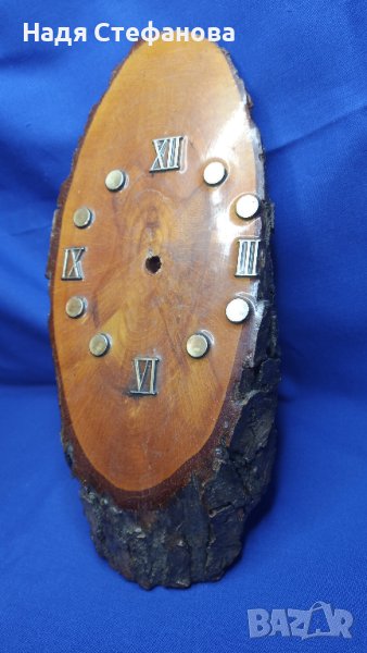 Дървена основа, рязан пън естествен за часовник без механизма, снимка 1