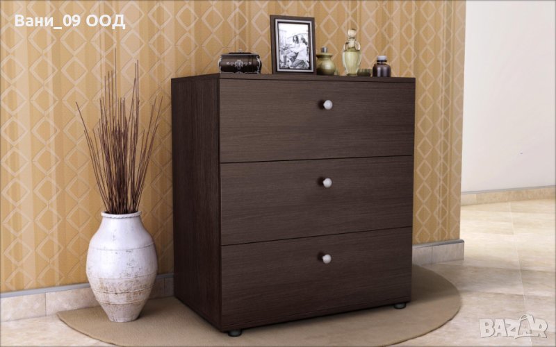 Скрин с 3 чекмеджета в цвят венге, снимка 1