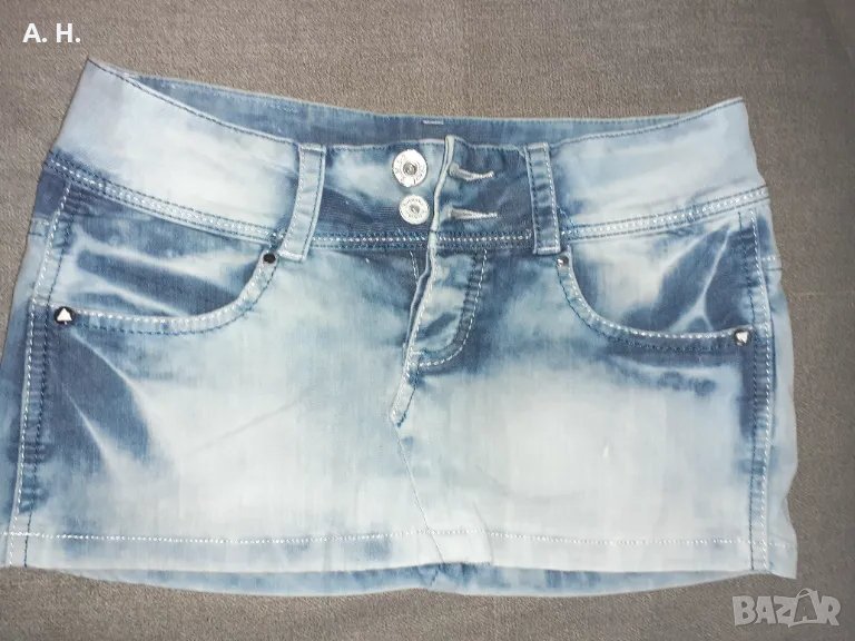 Дънкова къса пола, снимка 1