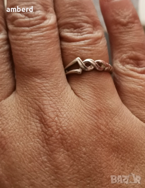 Нежен и елегантен сребърен пръстен - модел R116, снимка 1
