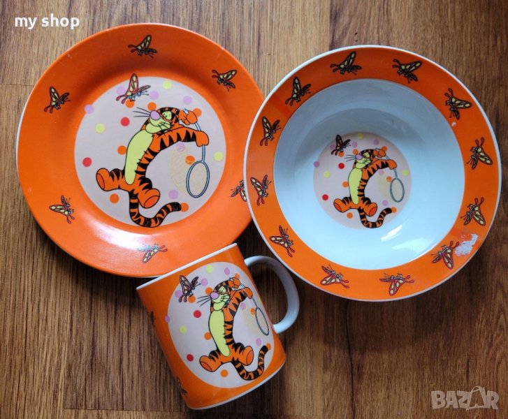 Нов!Порцеланов детски сервиз от 3 части , снимка 1