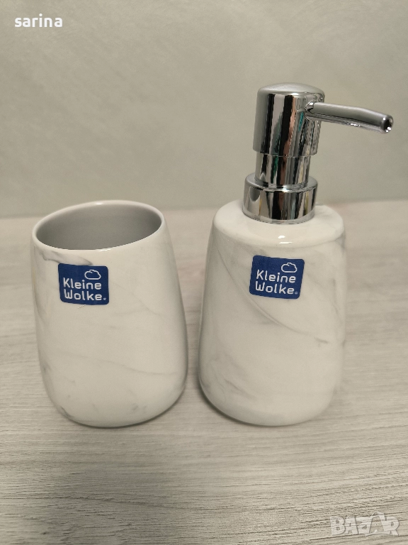 Комплект дозатор за сапун и чашка, снимка 1