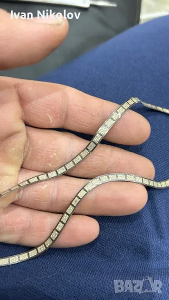 Дамско сребърно колие, оксидация с позлата, снимка 1