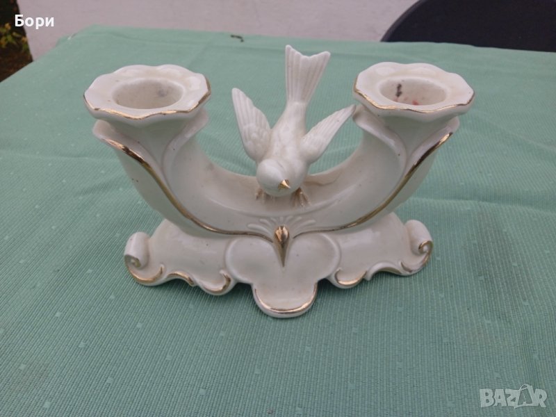 Стар порцелан свещник, снимка 1