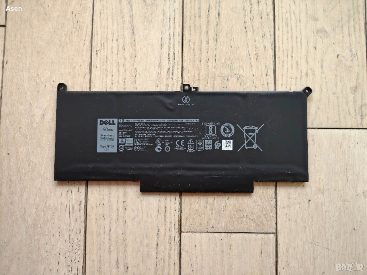 Dell Latitude 7280, 7290, 7380, 7390, 7480, 7490 F3YGT батерия, снимка 1