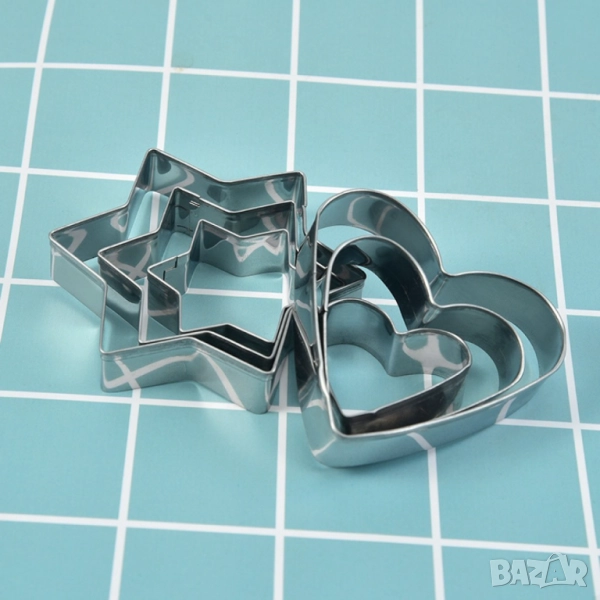 🍪 Комплект от 12 алуминиеви форми за бисквити  , снимка 1