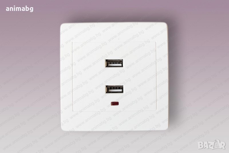 ANIMABG Розетка за стена 2 X USB със стабилизатор, снимка 1