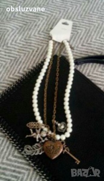 Двойна огърлица с перли и ангелче 💥, снимка 1