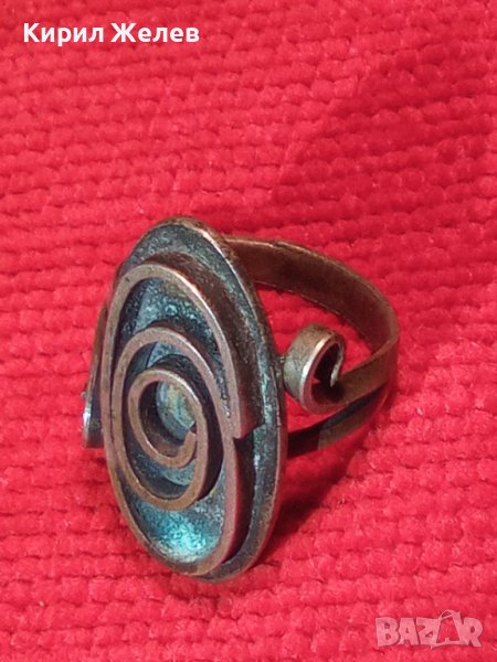 СТАРИНЕН ПОСРЕБРЕН Арт НУВО ПРЪСТЕН от ПАТИНИРАН с ОКСИДАЦИЯ МЕЛХИОР - МАЙСТОРСКА РЪЧНА РАБОТА 40608, снимка 1