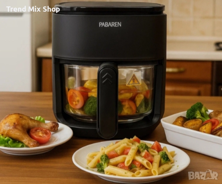 PABAREN 4.5L 1500W Дигитален екран модел от 2025 360 градуса видимост на храната, снимка 1