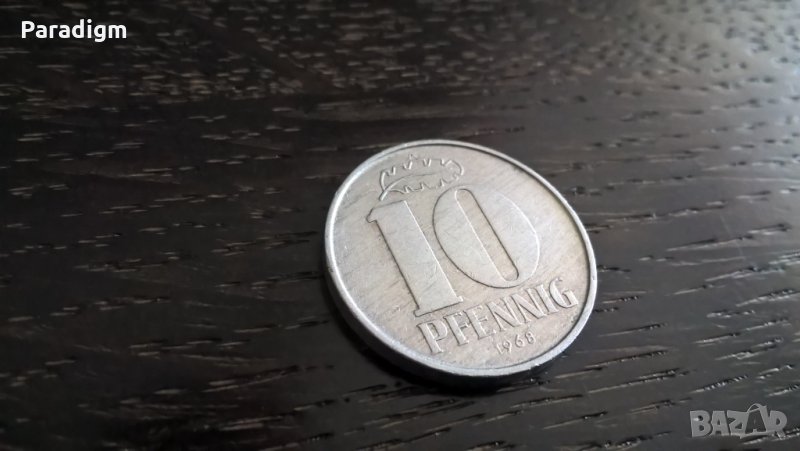Монета - Германия - 10 пфенига | 1968г.; серия А, снимка 1