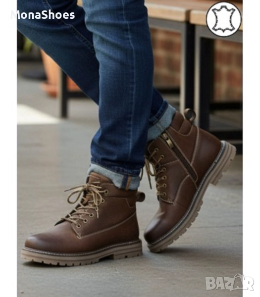 МЪЖКИ БОТИ ЕСТЕСТВЕНА КОЖА Kод 372, снимка 1