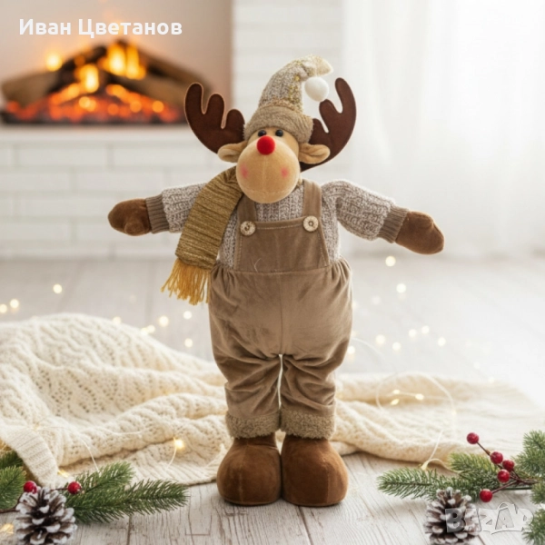 Плюшена коледна фигура Елен Рудолф – уют и празнично настроение у дома, снимка 1