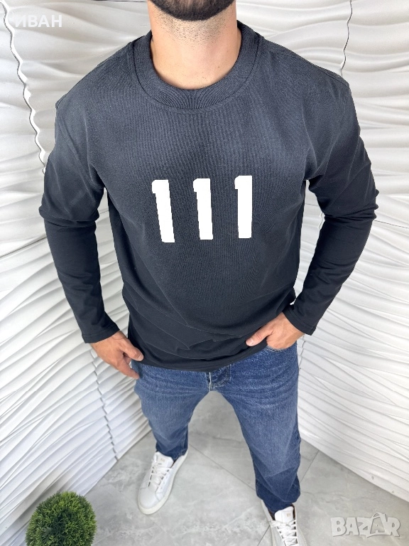 Мъжка блуза в черен цвят с приливащ ефект, снимка 1