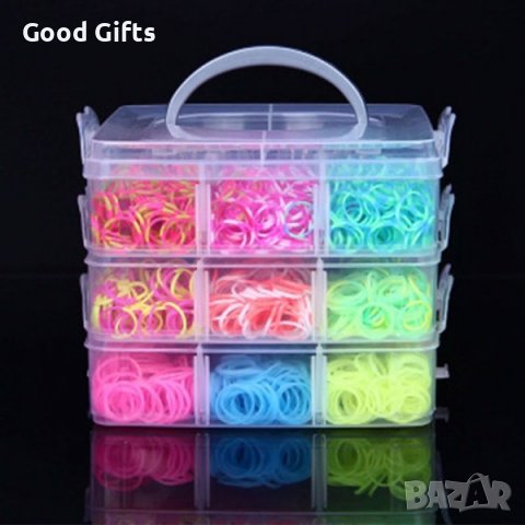 Куфарче на 3 етажа с 4500бр ластичета и пособия за плетене., снимка 2 - Други - 38750509