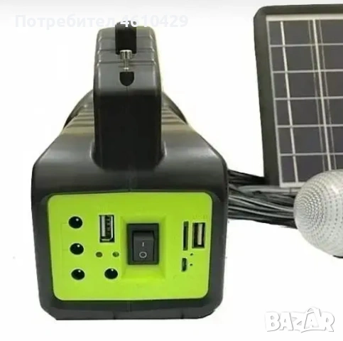 Преносима соларна станция (фенер) GDLITE GD-2000A + слънчев панел + 3 лампи, снимка 4 - Соларни лампи - 53408929