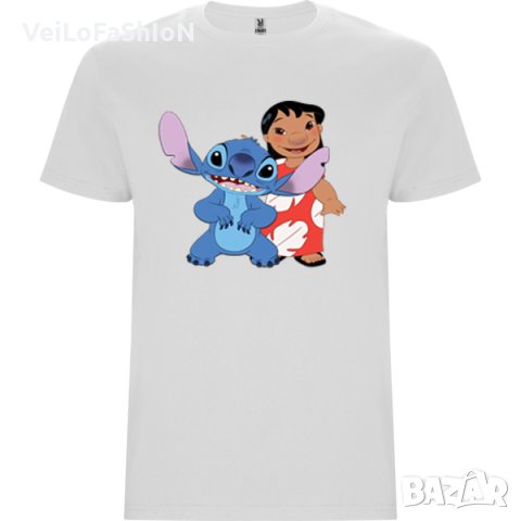 Нова детска тениска със Стич и Лило (Stitch&Lilo) в бял цвят, снимка 1 - Детски тениски и потници - 43950837