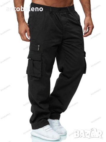 Мъжки свободни прави карго панталони с множество джобове, 4цвята , снимка 3 - Панталони - 43545490