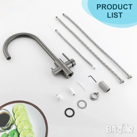 Techzm Трипътен кухненски смесител 3 в 1 с изход за филтрирана вода, снимка 2 - Смесители - 51932906