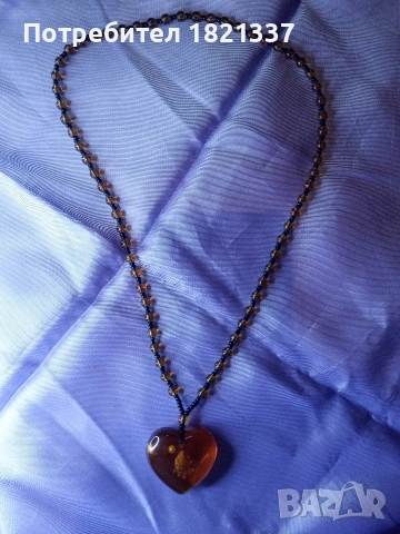 Гердан с кехлибар Сърце, снимка 6 - Колиета, медальони, синджири - 53387506